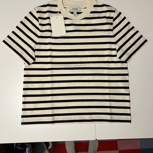 COS Black and White Striped T-Shirt